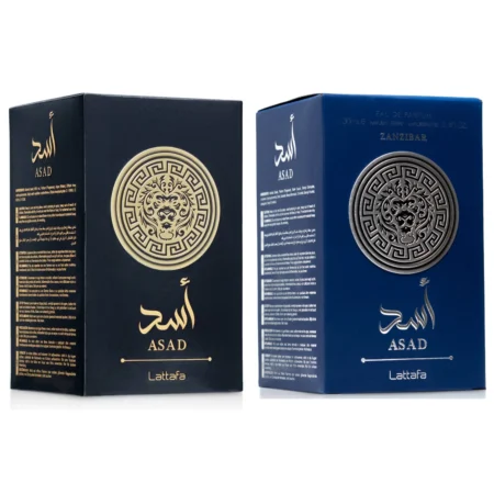 Lattafa Asad Combo Asad Black and Asad Zanzibar 100ml EDP for Men Pack of 2