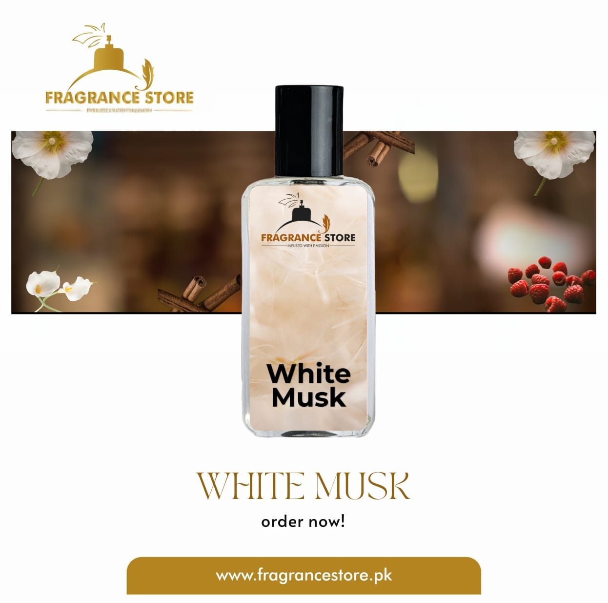 White Musk Perfume – Pure & Irresistible Unisex Fragrance 50ml & 100ml | FragranceStore.pk