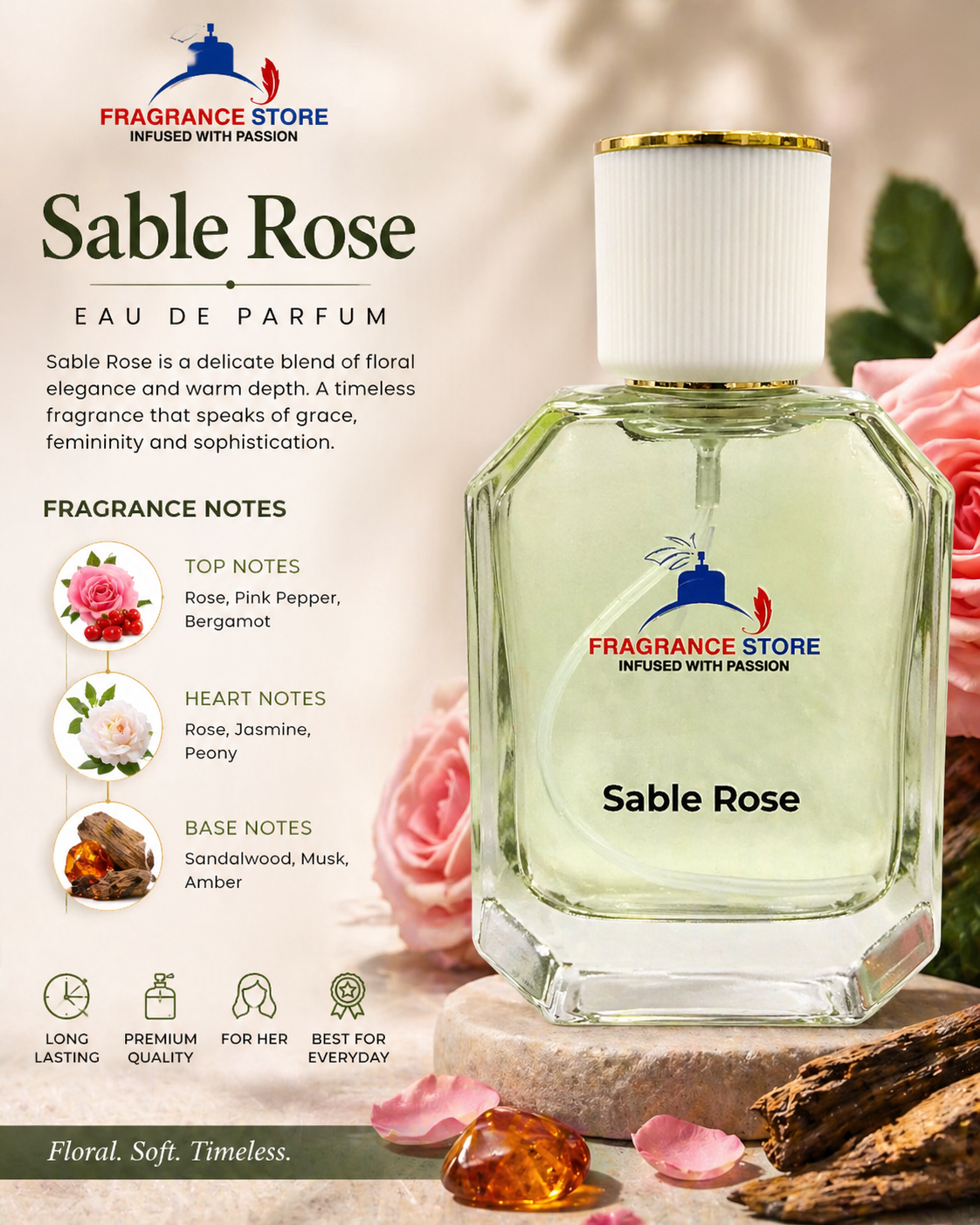Sable Rose Perfume — Premium Floral Fragrance for Women